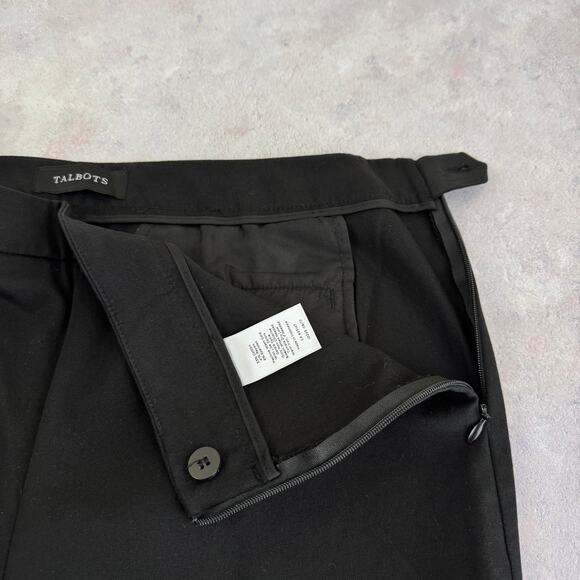 Talbots Pants Women's 10p Pet Black Chatham Ankle Side Zip Taper Leg Split Hem - Picture 3 of 11